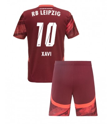 RB Leipzig Xavi Simons #10 Borta Kläder Barn 2024-25 Kortärmad (+ Korta byxor)